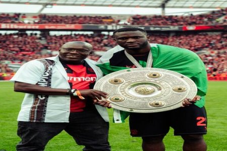 Nigerians Praise Boniface for Flying Childhood Coach to Bundesliga Coronation