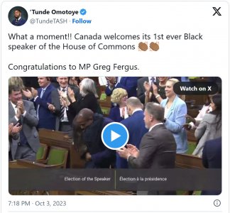 Canada welcomes its first ever Black speaker of the House of Commons