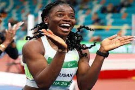 Nigerians Cheer as Tobi Amusan Dominates Women's 100m Hurdles, Sets New Record at Jamaica Invitational
