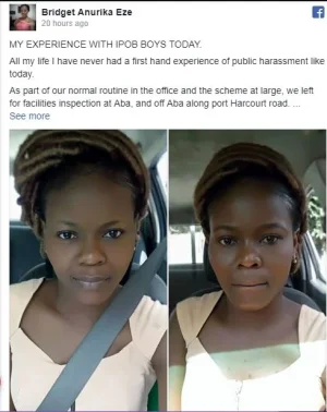 Lady Recounts terrifying Ordeals with IPOB Members in Aba