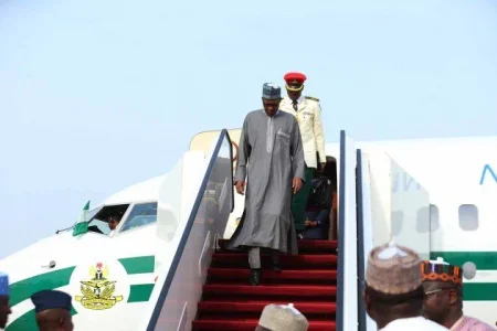 President Buhari Returns To Aso Rock