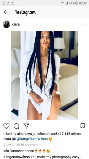 entertainment ciara s half naked poses courtesy of russell wilson tmz com - instagram tmz!    com
