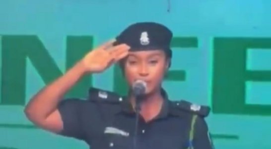 Viral Video: National Anthem Mishap by Female Police Officer at Senior Officers' Event in Imo Shocks Everyone