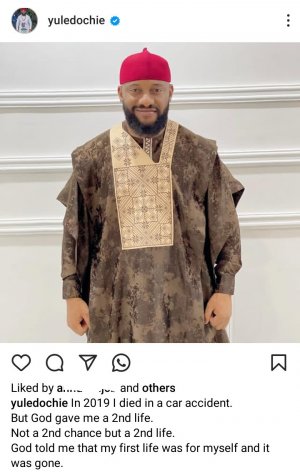 Yul Edochie Reveals Divine Encounter After Near-Fatal Car Accident