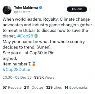 Toke Makinwa Defends Dubai Trip Amid COP28 Backlash
