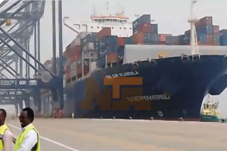 Nigeria's Lekki Deep Seaport Makes History as 'CMA CGM SCANDOLA,' the Largest Vessel, Arrives