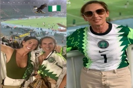 [Photo]Meet the wife and daughter of Super Eagles Head Coach, name, As They Celebrate with Nigerians