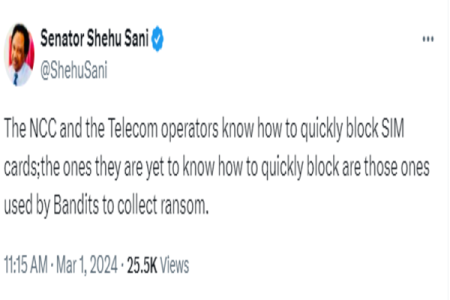 Nigerians Overwhelmingly Agree with Shehu Sani's Stance on SIM Card Blocking