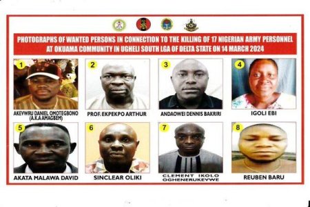 Nigerian Army Declares Eight Wanted in Connection with Okuama Officers' Killing