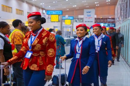 Air Peace Crew Makes Cultural Statement: London Arrival in Ishiagu Attire Stirs Controversy