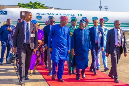 Lagos Buzzes as President Tinubu Makes Grand Entrance for Eid el Fitr Celebration
