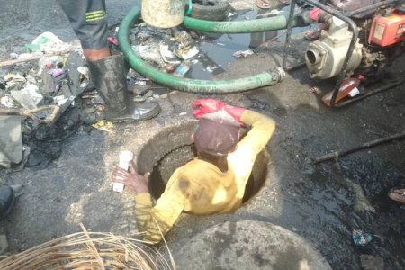 Lagos Sewer Worker Trapped Underground: LASEMA Launches Rescue Operation