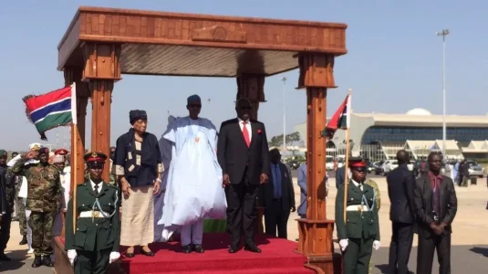 Buhari, Mahama, Liberian President, Sirleaf Arrive Gambia To See Yahya Jammeh Buhari, Mahama, Liberian President, Sirleaf Arrive Gambia To See Yahya Jammeh