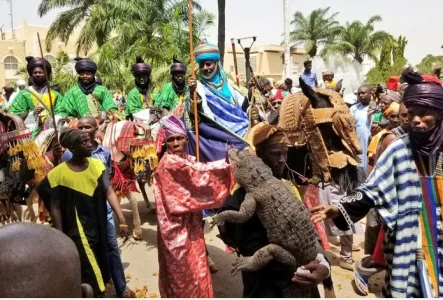 Man Spotted Moving Around With Live Crocodile in Kano [See PHOTOS]
