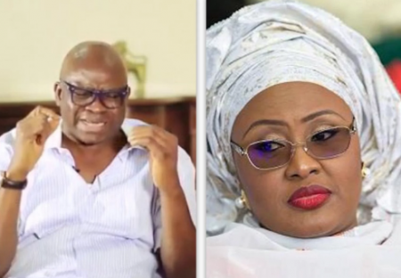Fayose Challenges Aisha Buhari- Tell us the Truth, Your Husband is on Life Support