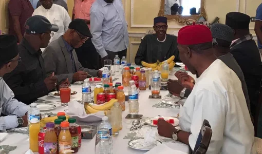 PHOTO: Buhari Receives APC Governors In London
